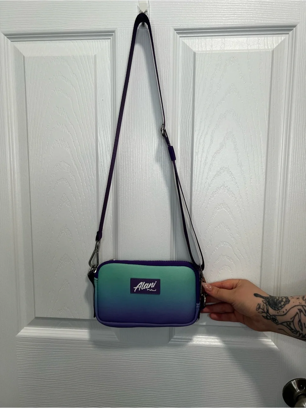 Alani Nu Ombre Crossbody Fanny Pack Bag in Teal & Purple